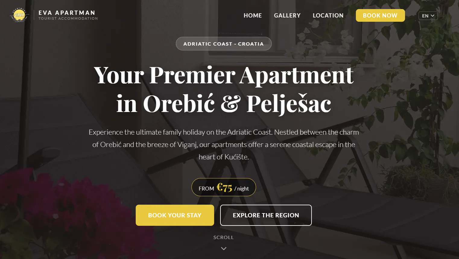 Visit Eva Orebić, Web stranica za turističku ponudu